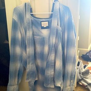 American eagle blue cardigan hoodie